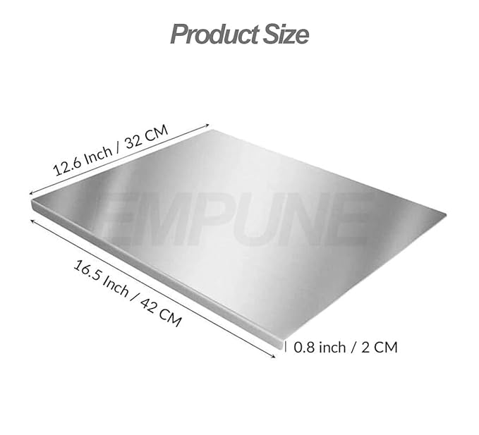 Stainless Steel Chopping Board with Lip for Kitchen