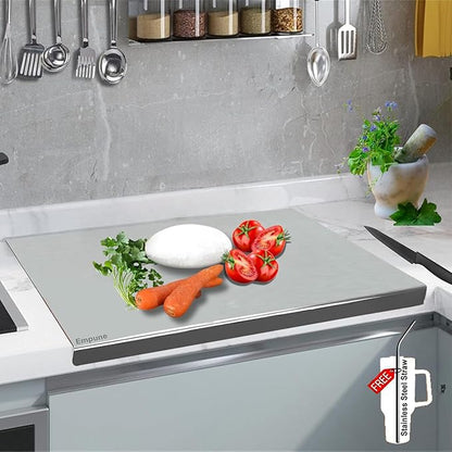 Stainless Steel Chopping Board with Lip for Kitchen